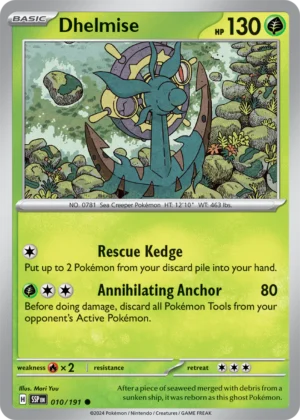 Pokémon TCG SV8: Surging Sparks 010/191 Dhelmise Common Ungraded