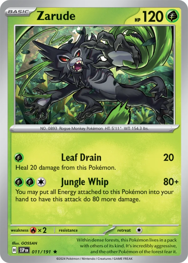 Pokémon TCG SV8: Surging Sparks 011/191 Zarude Rare Ungraded