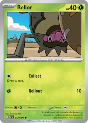 Pokémon TCG SV8: Surging Sparks 013/191 Rellor Common Ungraded