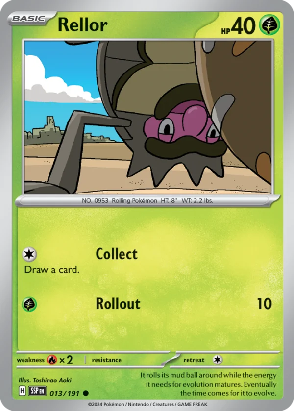 Pokémon TCG SV8: Surging Sparks 013/191 Rellor Common Ungraded
