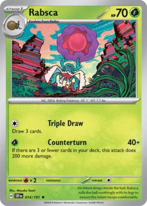 Pokémon TCG SV8: Surging Sparks 014/191 Rabsca Rare Ungraded