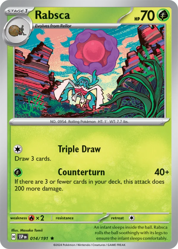 Pokémon TCG SV8: Surging Sparks 014/191 Rabsca Rare Ungraded