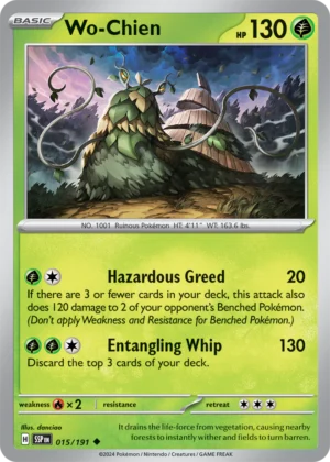 Pokémon TCG SV8: Surging Sparks 015/191 Wo-Chien Uncommon Ungraded
