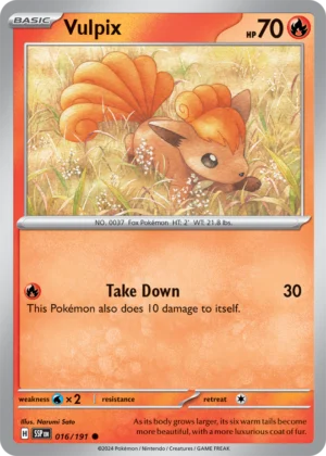 Pokémon TCG SV8: Surging Sparks 016/191 Vulpix Common Ungraded