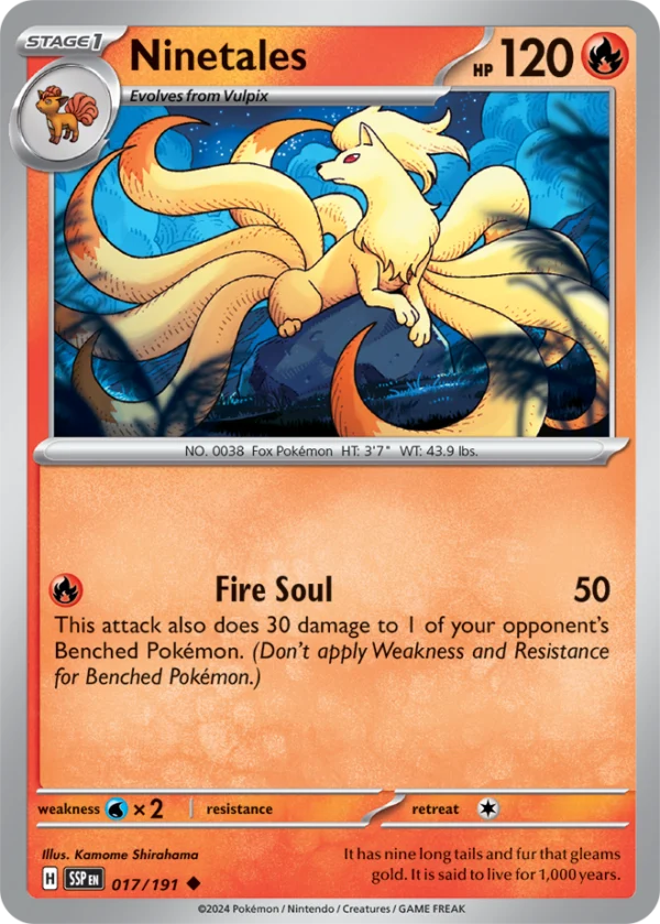 Pokémon TCG SV8: Surging Sparks 017/191 Ninetales Uncommon Ungraded