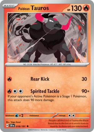 Pokémon TCG SV8: Surging Sparks 018/191 Paldean Tauros Uncommon Ungraded