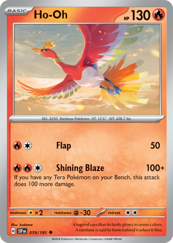Pokémon TCG SV8: Surging Sparks 019/191 Ho-Oh Uncommon Ungraded