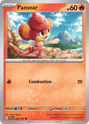 Pokémon TCG SV8: Surging Sparks 022/191 Pansear Common Ungraded