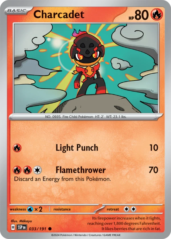 Pokémon TCG SV8: Surging Sparks 033/191 Charcadet Common Ungraded