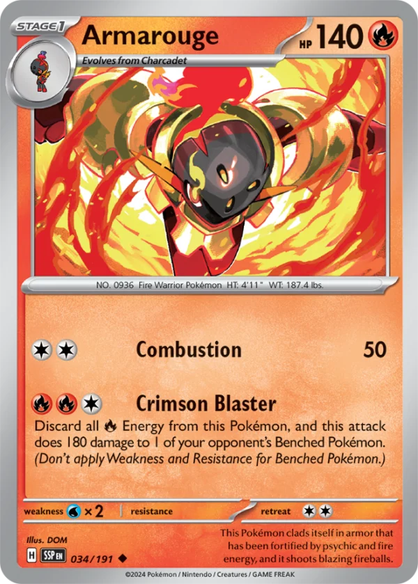 Pokémon TCG SV8: Surging Sparks 034/191 Armarouge Uncommon Ungraded