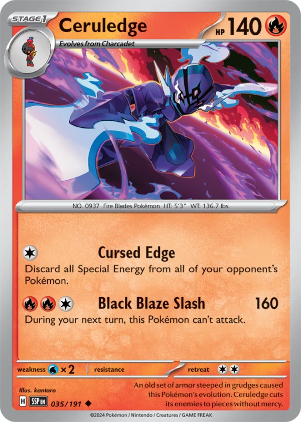 Pokémon TCG SV8: Surging Sparks 035/191 Ceruledge Uncommon Ungraded