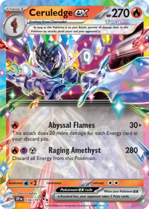 Pokémon TCG SV8: Surging Sparks 036/191 Ceruledge ex Double Rare Ungraded