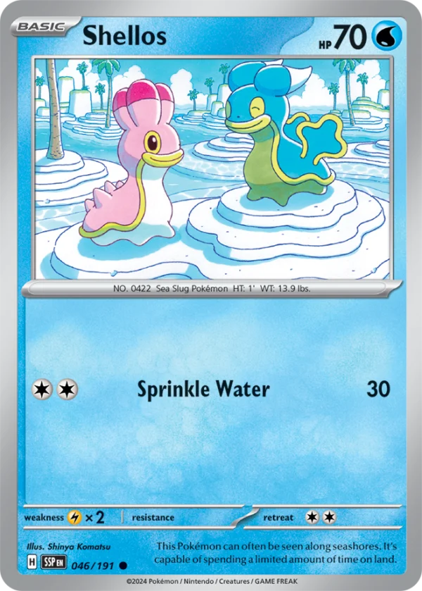 Pokémon TCG SV8: Surging Sparks 046/191 Shellos Common Ungraded