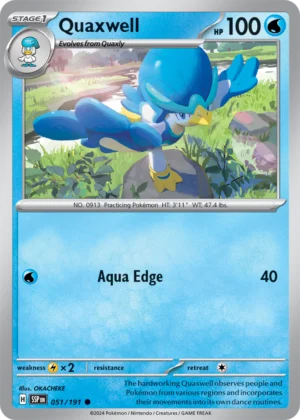Pokémon TCG SV8: Surging Sparks 051/191 Quaxwell Common Ungraded