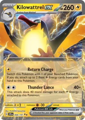 Pokémon TCG SV8: Surging Sparks 068/191 Kilowattrel ex Double Rare Ungraded