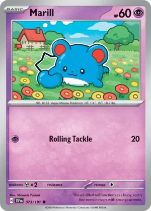 Pokémon TCG SV8: Surging Sparks 073/191 Marill Common Ungraded