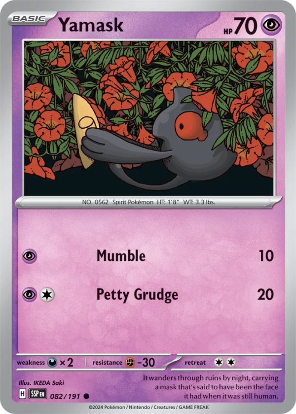 Pokémon TCG SV8: Surging Sparks 082/191 Yamask Common Ungraded