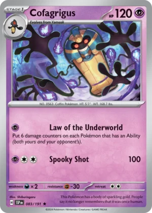 Pokémon TCG SV8: Surging Sparks 083/191 Cofagrigus Rare Ungraded