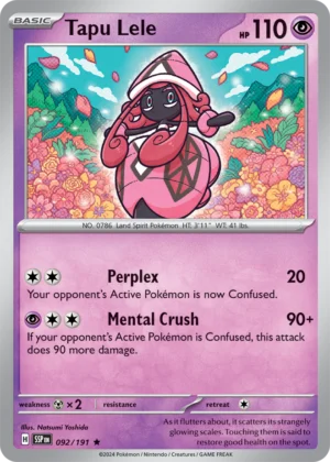 Pokémon TCG SV8: Surging Sparks 092/191 Tapu Lele Rare Ungraded