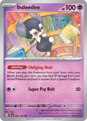 Pokémon TCG SV8: Surging Sparks 093/191 Indeedee Uncommon Ungraded