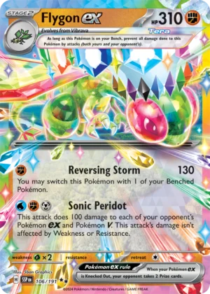 Pokémon TCG SV8: Surging Sparks 106/191 Flygon ex Double Rare Ungraded