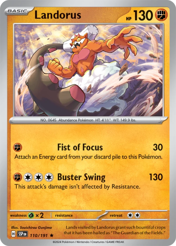 Pokémon TCG SV8: Surging Sparks 110/191 Landorus Rare Ungraded