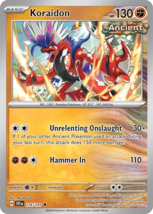 Pokémon TCG SV8: Surging Sparks 116/191 Koraidon Uncommon Ungraded