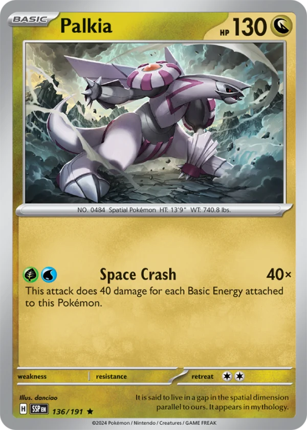 Pokémon TCG SV8: Surging Sparks 136/191 Palkia Rare Ungraded