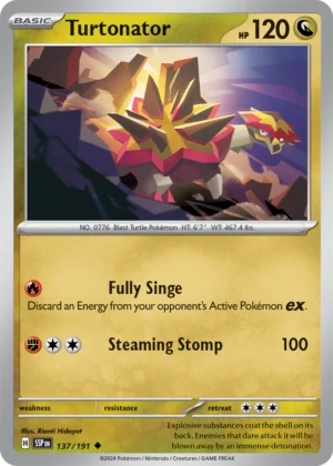 Pokémon TCG SV8: Surging Sparks 137/191 Turtonator Uncommon Ungraded