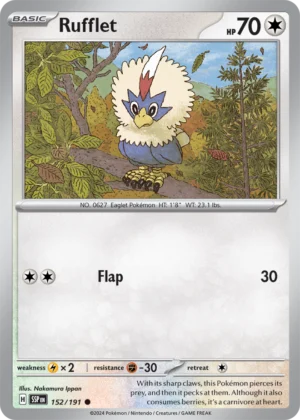 Pokémon TCG SV8: Surging Sparks 152/191 Rufflet Common Ungraded