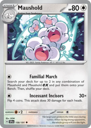Pokémon TCG SV8: Surging Sparks 158/191 Maushold Uncommon Ungraded