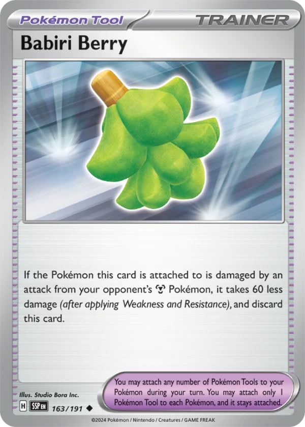 Pokémon TCG SV8: Surging Sparks 163/191 Babiri Berry Uncommon Ungraded