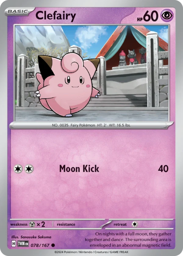 Pokémon TCG SV6: Twilight Masquerade 078/167 Clefairy Common Ungraded