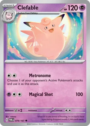 Pokémon TCG SV6: Twilight Masquerade 079/167 Clefable Uncommon Ungraded