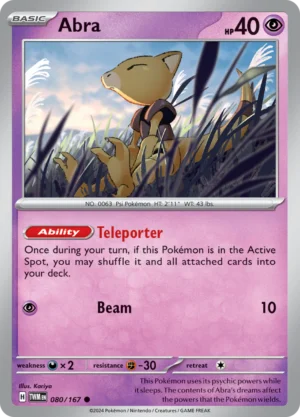Pokémon TCG SV6: Twilight Masquerade 080/167 Abra Common Ungraded
