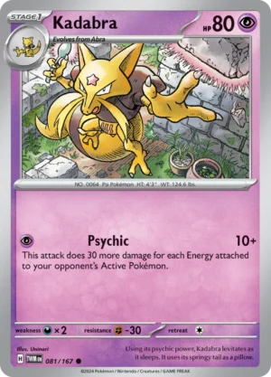 Pokémon TCG SV6: Twilight Masquerade 081/167 Kadabra Common Ungraded