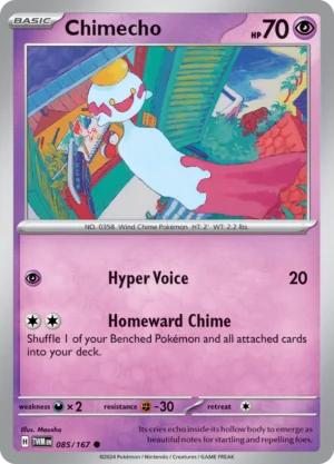 Pokémon TCG SV6: Twilight Masquerade 085/167 Chimecho Common Ungraded
