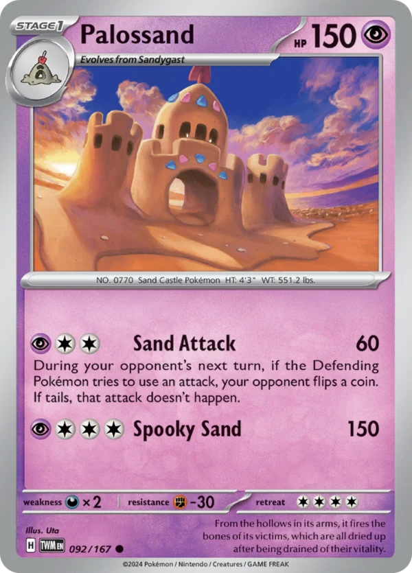 Pokémon TCG SV6: Twilight Masquerade 092/167 Palossand Common Ungraded