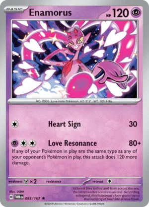 Pokémon TCG SV6: Twilight Masquerade 093/167 Enamorus Rare Ungraded