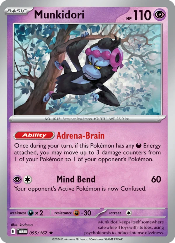 Pokémon TCG SV6: Twilight Masquerade 095/167 Munkidori Rare Ungraded