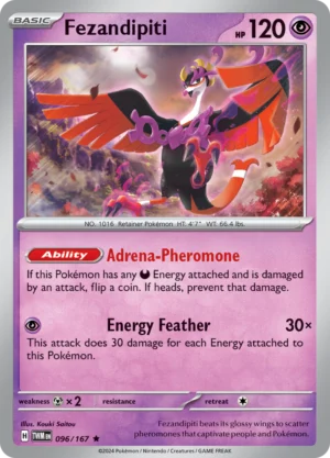 Pokémon TCG SV6: Twilight Masquerade 096/167 Fezandipiti Rare Ungraded