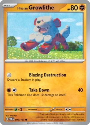Pokémon TCG SV6: Twilight Masquerade 099/167 Hisuian Growlithe Common Ungraded