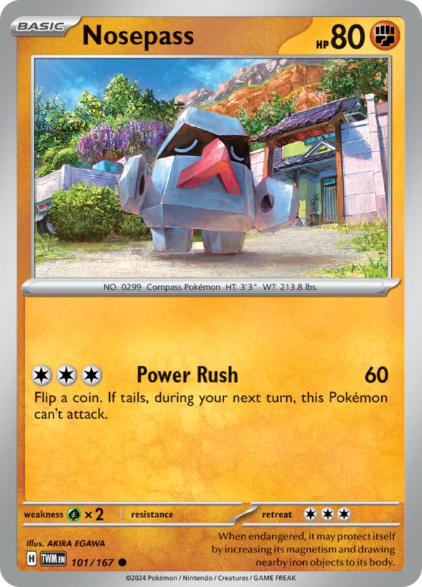 Pokémon TCG SV6: Twilight Masquerade 101/167 Nosepass Common Ungraded