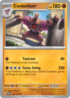 Pokémon TCG SV6: Twilight Masquerade 105/167 Conkeldurr Uncommon Ungraded