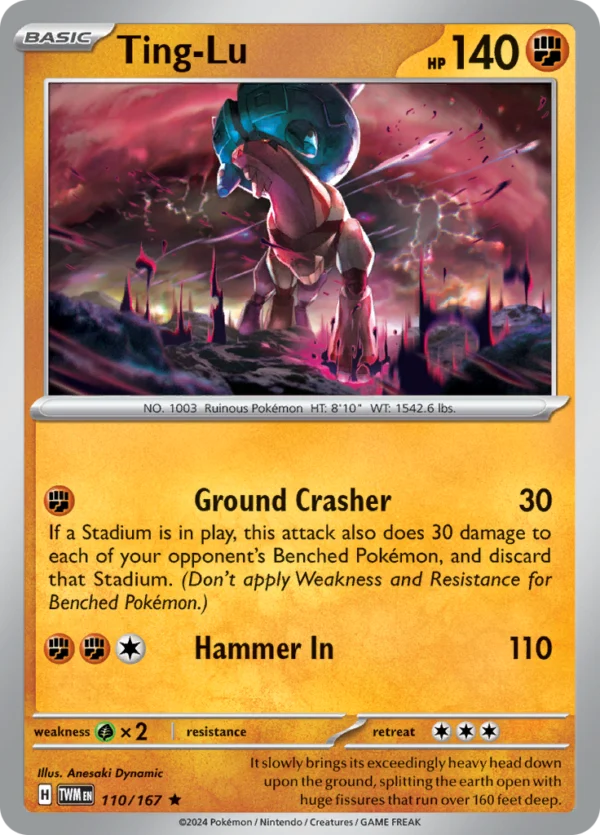 Pokémon TCG SV6: Twilight Masquerade 110/167 Ting-Lu Rare Ungraded