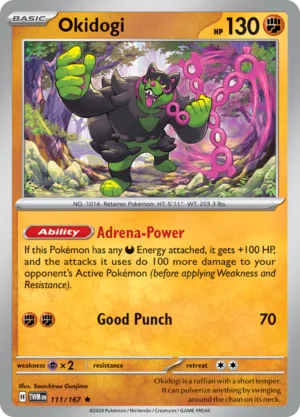 Pokémon TCG SV6: Twilight Masquerade 111/167 Okidogi Rare Ungraded