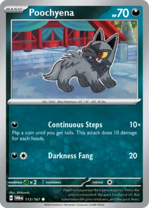 Pokémon TCG SV6: Twilight Masquerade 113/167 Poochyena Common Ungraded
