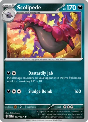 Pokémon TCG SV6: Twilight Masquerade 117/167 Scolipede Uncommon Ungraded