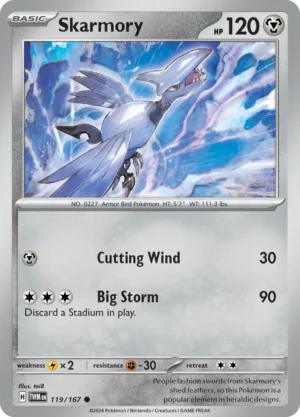 Pokémon TCG SV6: Twilight Masquerade 119/167 Skarmory Common Ungraded