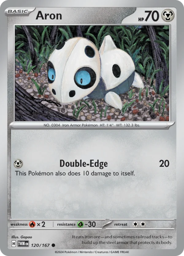 Pokémon TCG SV6: Twilight Masquerade 120/167 Aron Common Ungraded